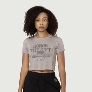 Honor The Gift Cropped Fitted Graphic Tee Sz M